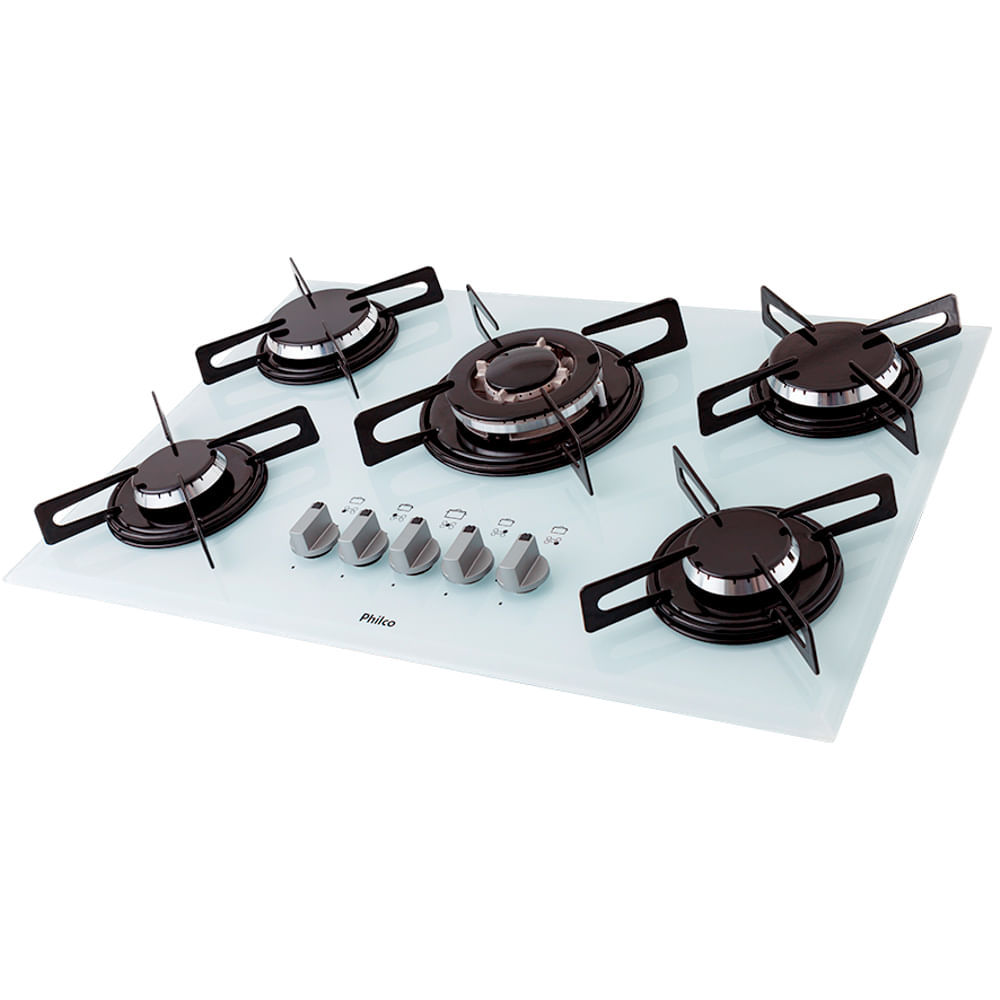 Cooktop Philco Cook Chef 5 Bocas Tripla Chama Branco Bivolt 105903010