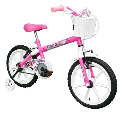 bicicleta-infantil-aro-16-pinky-track-bikes-rosa-branco