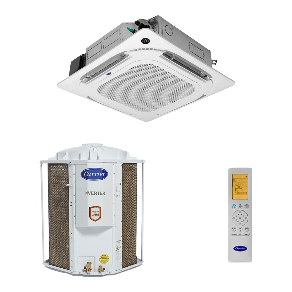 Ar Condicionado Split Cassete Inverter Carrier 4 vias 36.000 Btus Frio 220v R-32