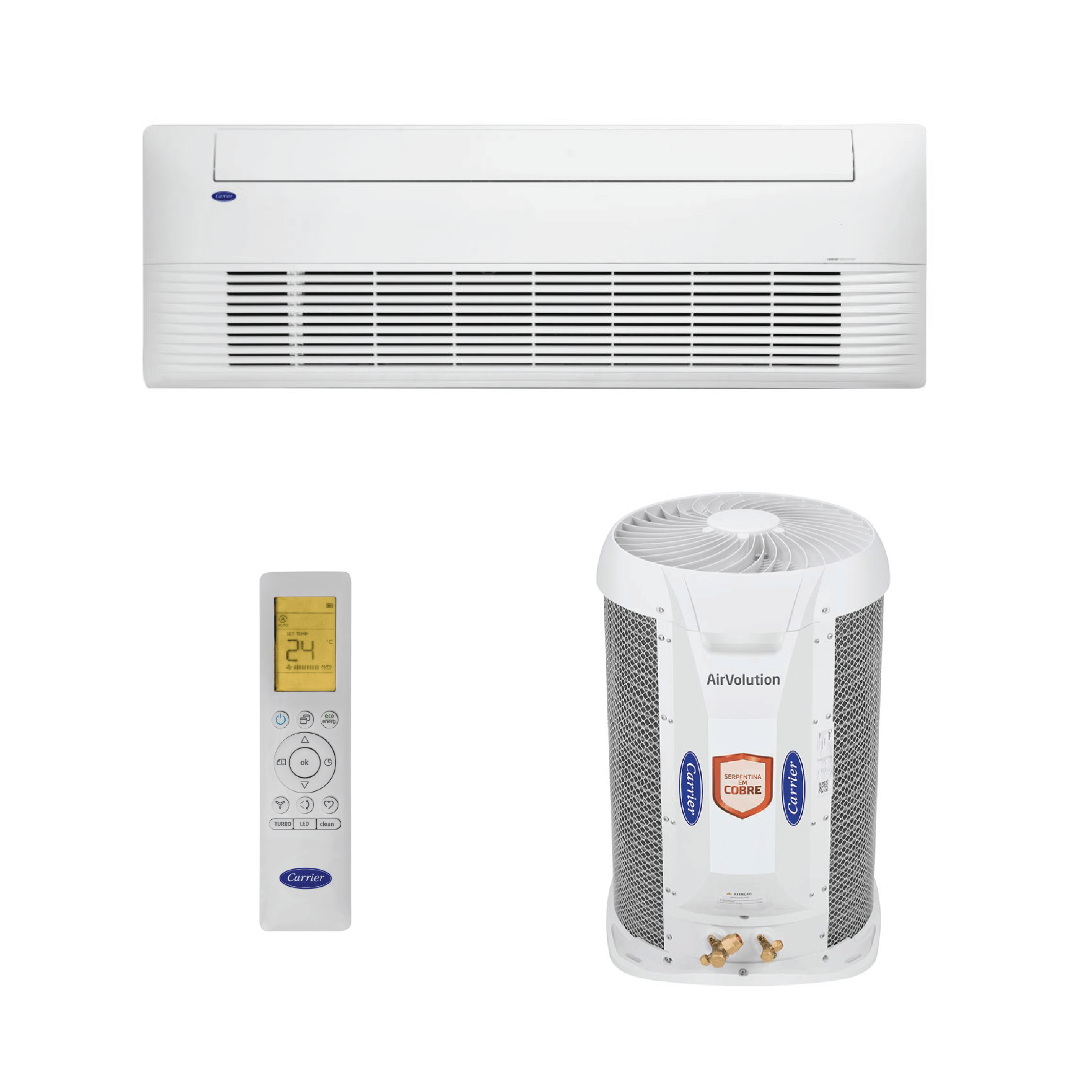 Ar Condicionado Split Cassete 1 Via Carrier Inverter Connect 24.000 Btus Frio 220v R-32