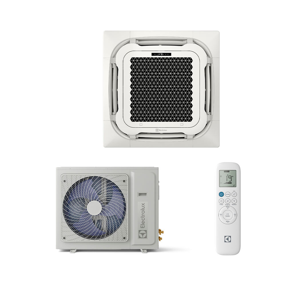 Ar Condicionado Split Cassete 8 Vias Twin Efficient Electrolux Inverter 48.000 Btus Frio 220V R-32