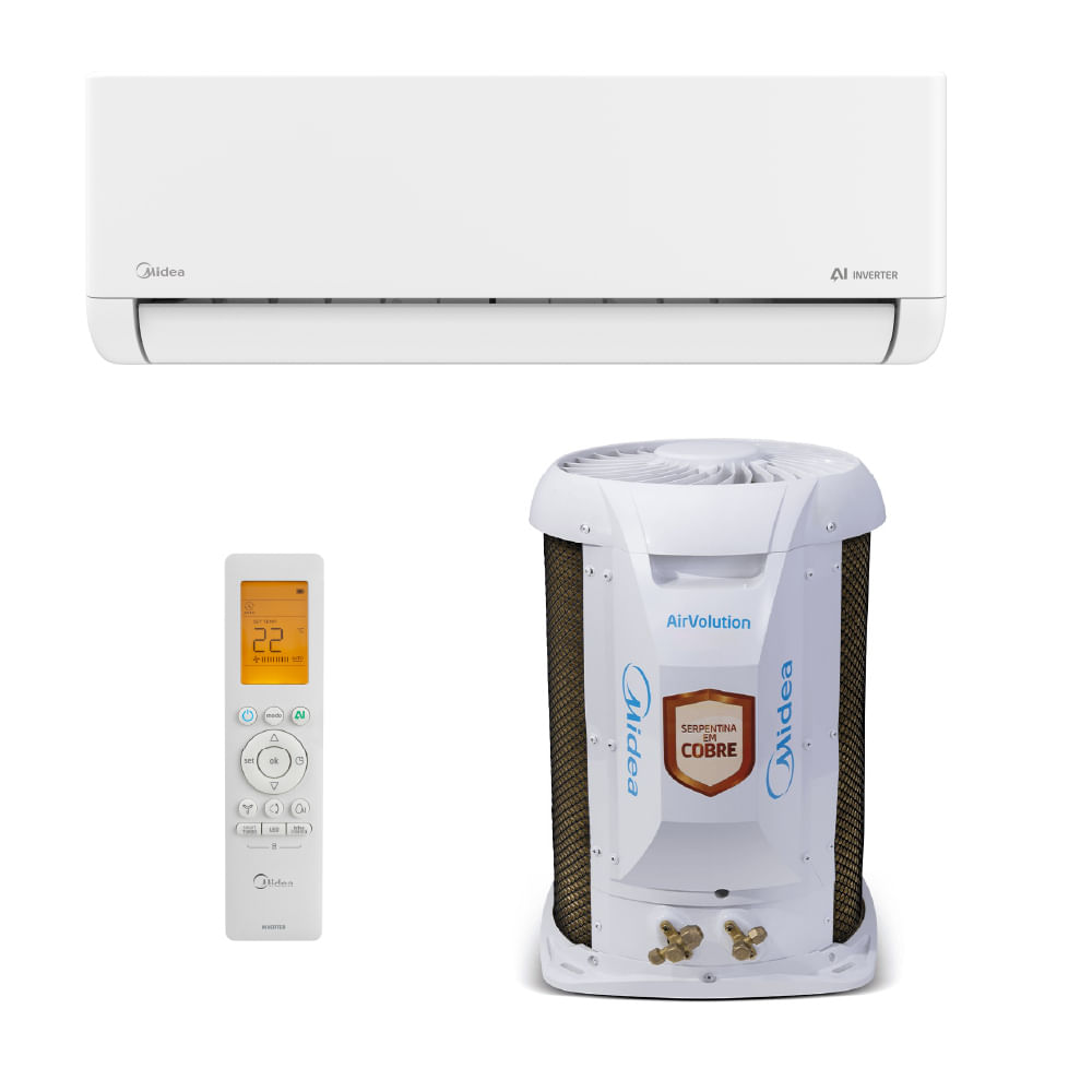 Ar Condicionado Split Hi Wall Midea Airvolution Connect Inverter 18.000 Btus Frio 220V R-32